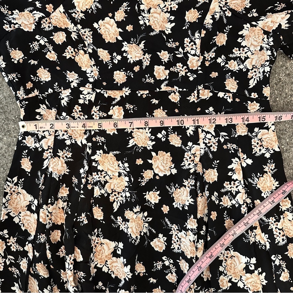 River Island Black Floral Puff Sleeve Maxi Dress,Square Neck Cottagecore Size 10 - Picture 14 of 16